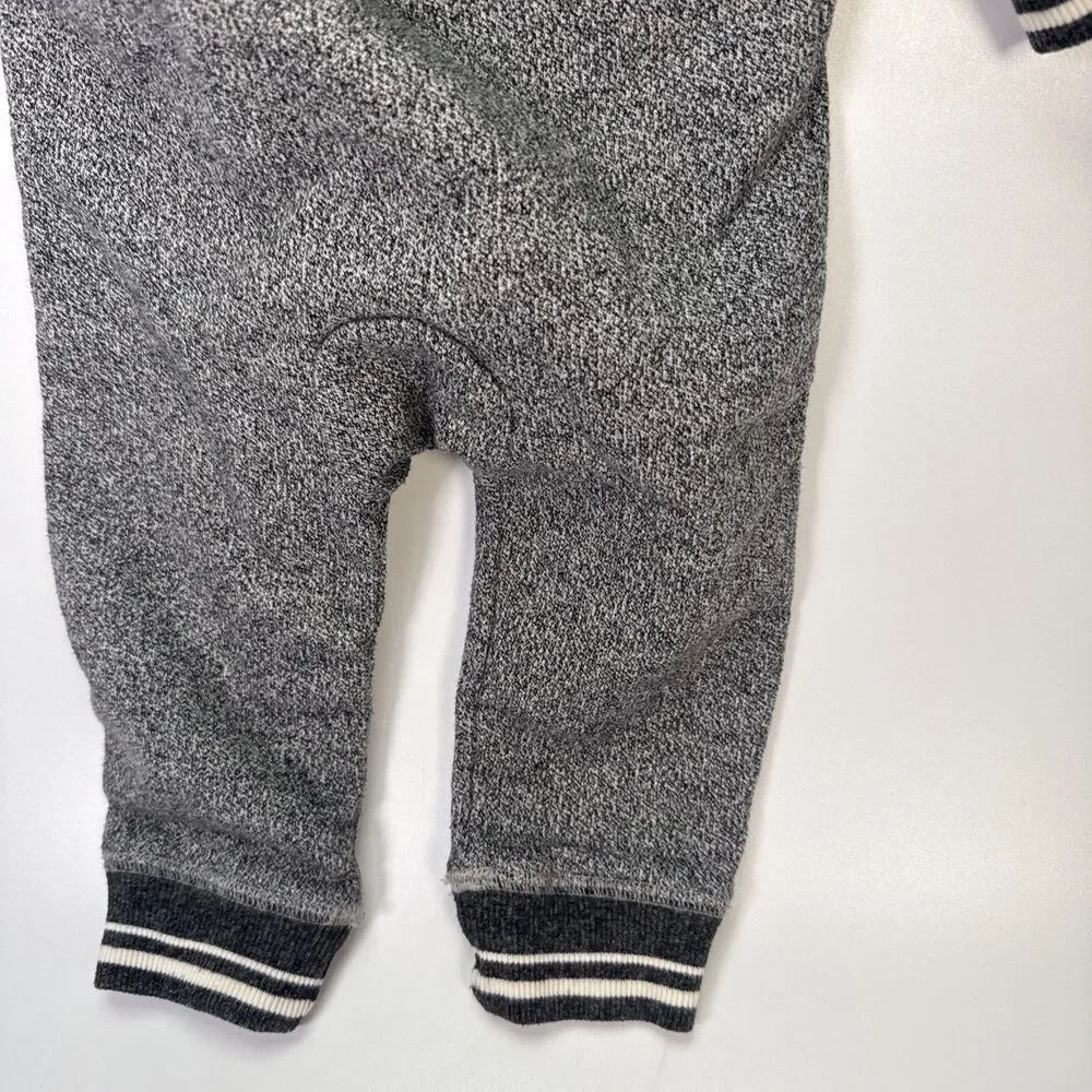 Hatley Heritage One Piece Zipped Baby Romper Bear Gray Hoodie 3-6 Month